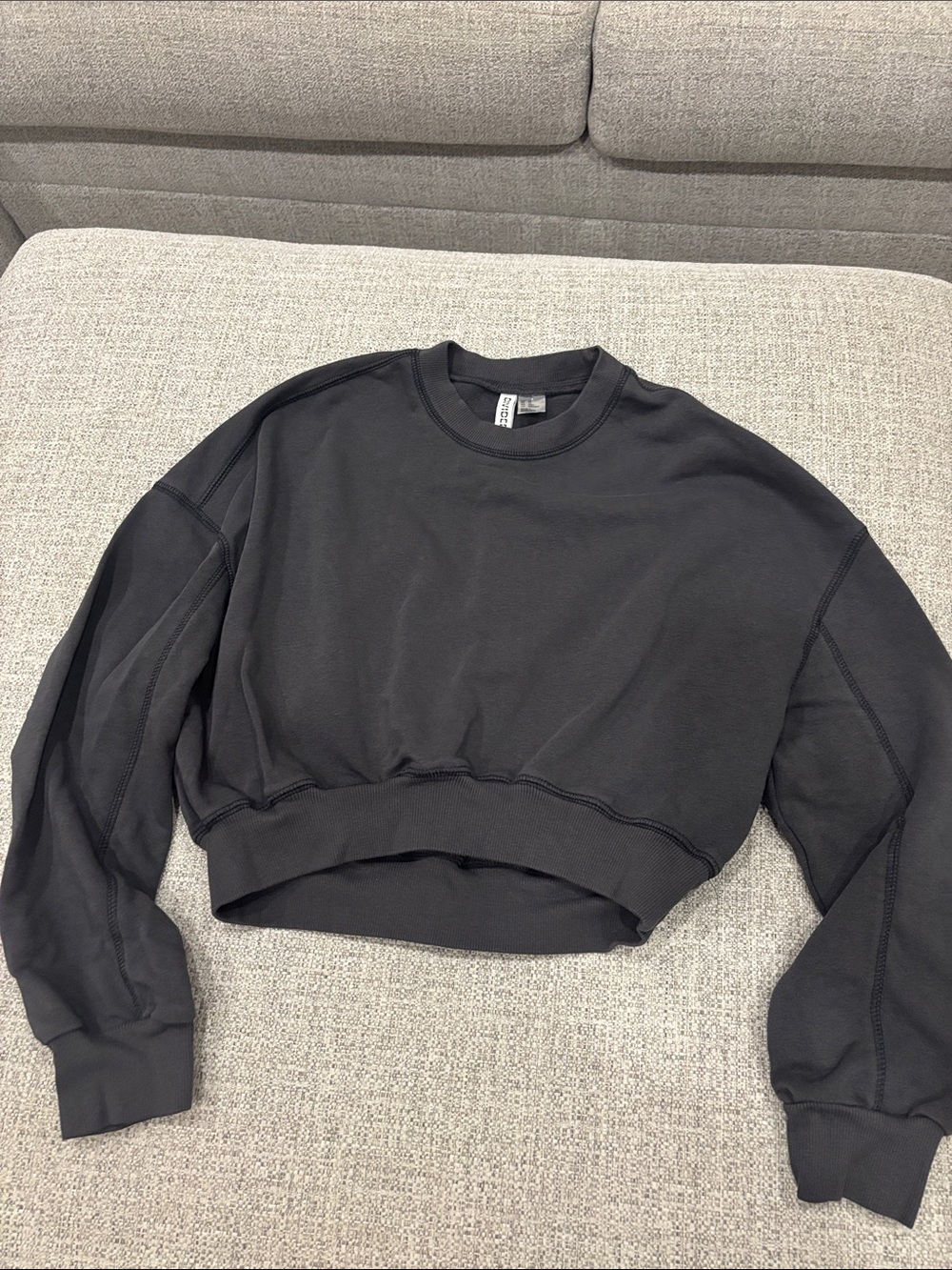 Cropped Grey Crewneck Sweatshirt -